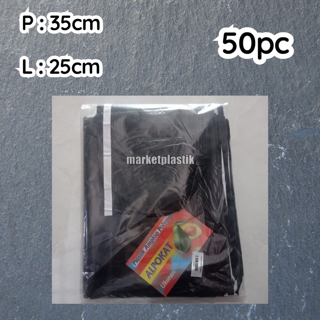 

PLASTIK AMPLOP POLYMAILER HITAM 25x35. 50PC
