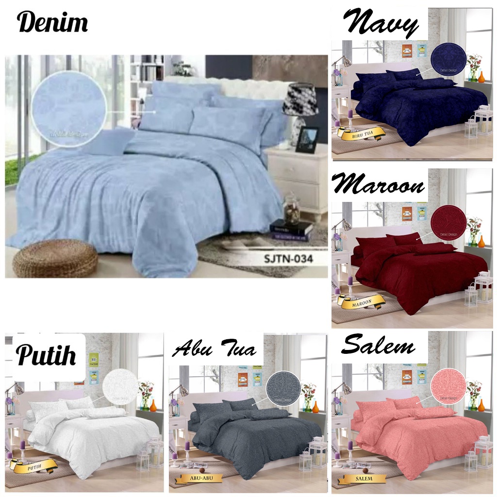 Bedcover Set Sprei Bedcover Seprei Jacquard Emboss Aesthetic Single Size &amp; King Size