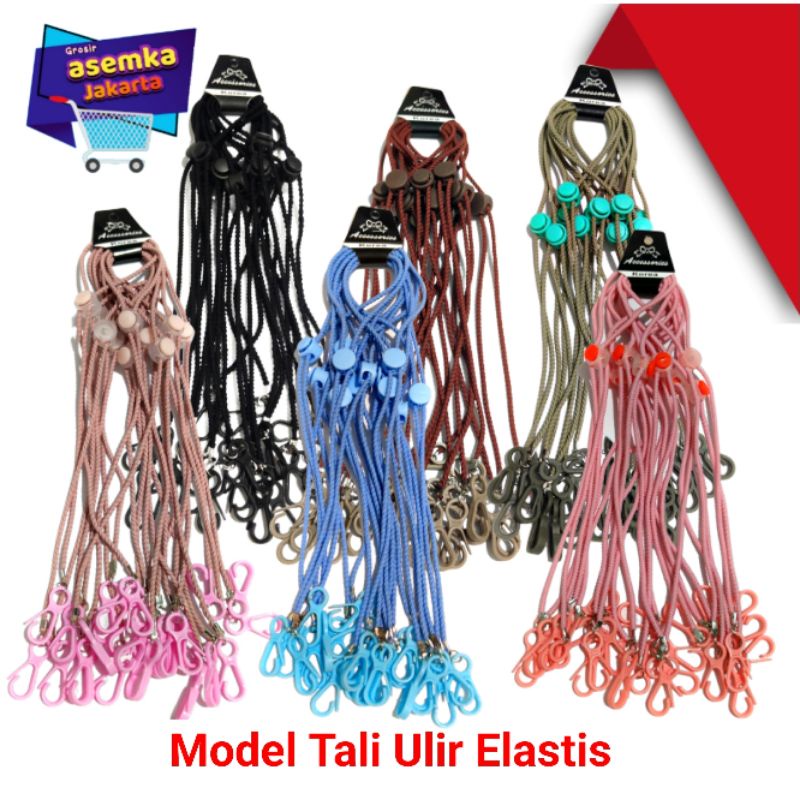 Strap Masker 12pcs Tali Korea Elastis Konektor Tali Masker Kalung Masker grosir