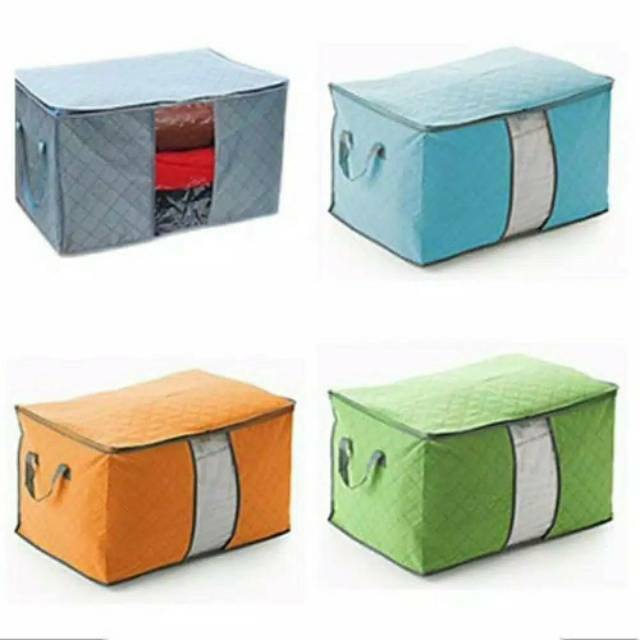 STORAGE Bamboo Storage Box Tampat penyimpanan Baju tempat bedcover Storage 3 sekat 4 sekat