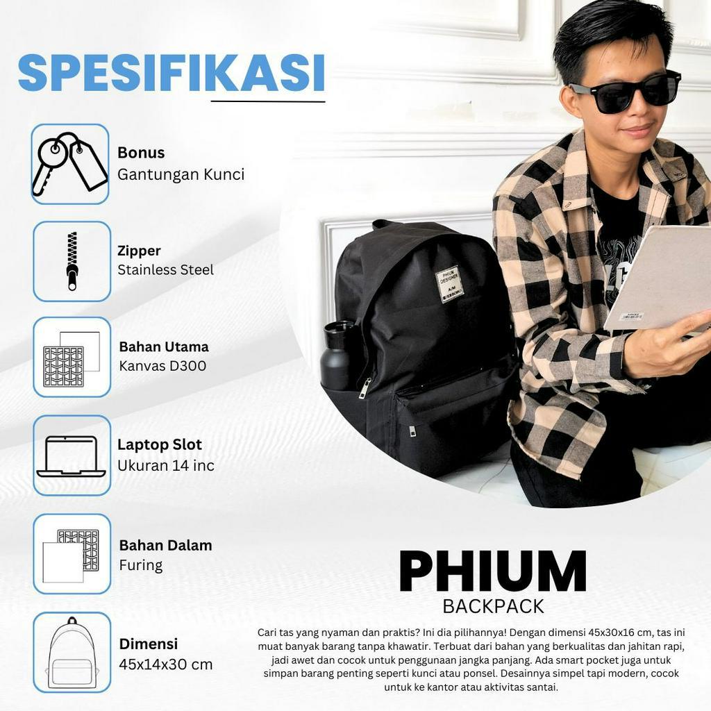 Gratis Gantungan Tas Phium Besar Sekolah SD SMP SMA Ransel Backpack Fashion Korea