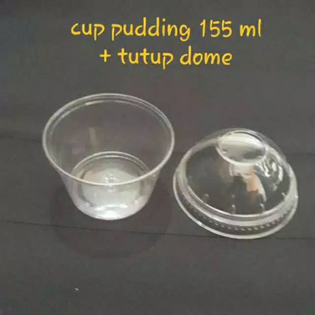 Cup Pudding Puyo | Cup Puding Ukuran 155 ML | Cup Puding Puyo Tutup Dome