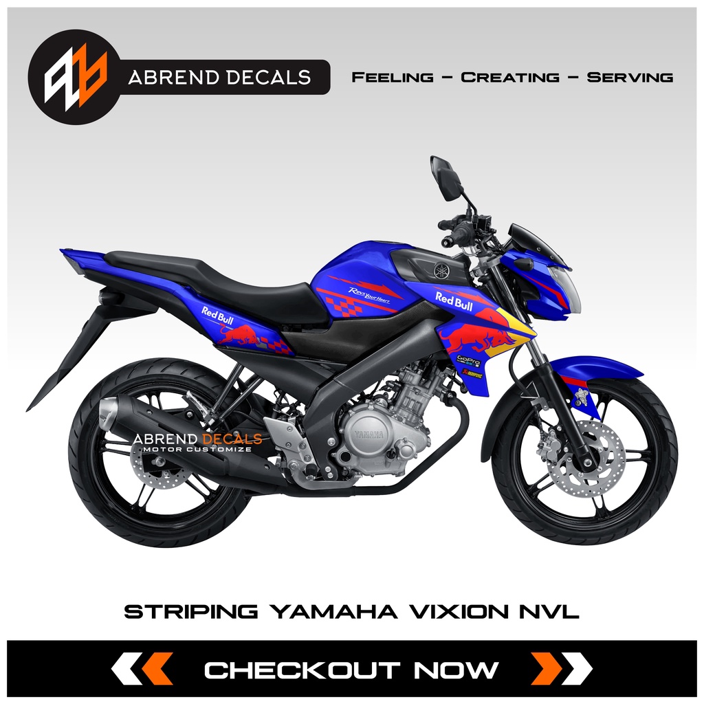 Striping Yamaha Vixion NVL Redbull / Stiker Motor Vixion / Stock Decals