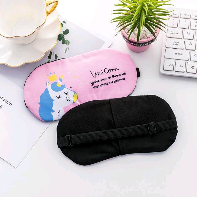 Penutup mata Tidur Ada gel biru Kacamata masker ice gel karakter Unicorn Flaminggo