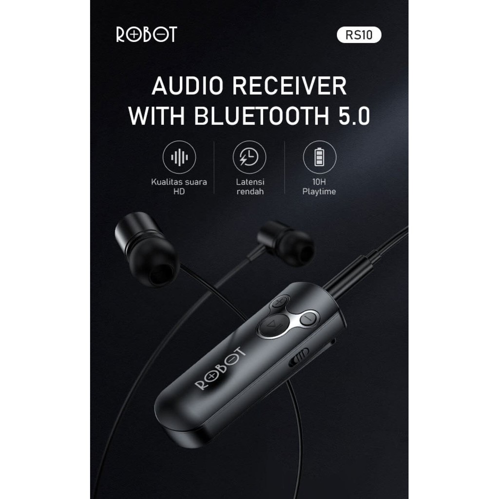 ROBOT RS10 HD Sound Quality Audio Receiver with Bluetooth 5.0 Black