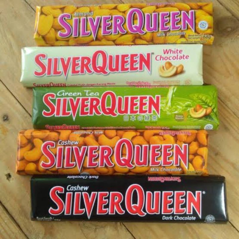

Termurah !!!Silverqueen coklat 58 gr /almond/dark chocolate/white chocolate/green tea