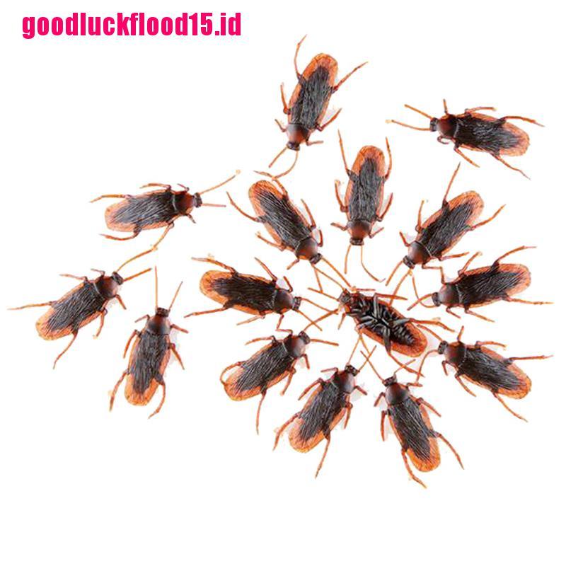 {LUCKID}10Pcs/lot simulation fake rubber cockroach funny toy special lifelike model