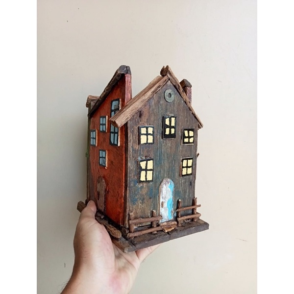 Pot Kayu Jati Korosi - Pot antik Pot kayu