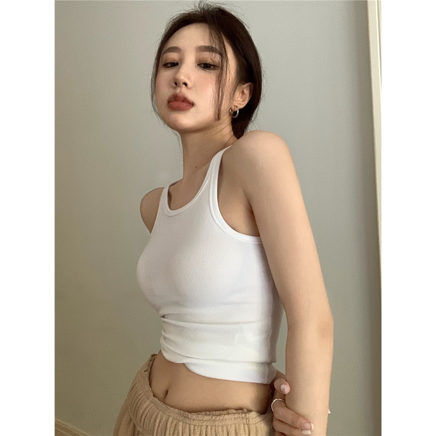 Suhao Kamisol Sexy Bottoming Shirt Cropped Top