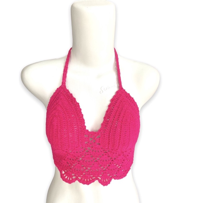 BRA rajut pink fanta