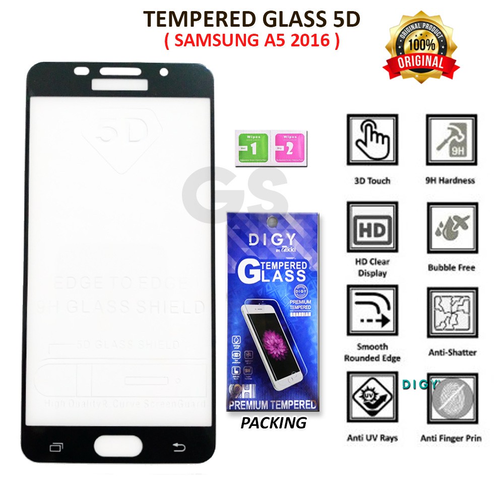 Tempered Glass 5D Rakki Full Layar Samsung A01 A5 2016 A6 2018 A6 PLUS A6S  A8S A10S A11 M11 J2 J2 P