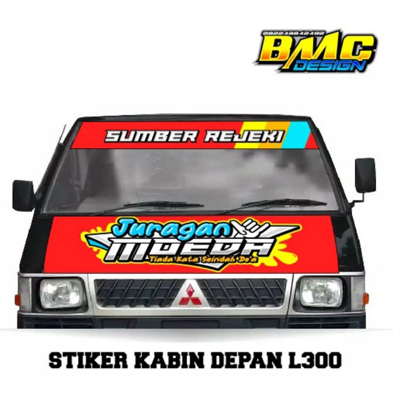 [terbaru] stiker kabin depan + Lis kaca L300 , stiker decal kabin L300
