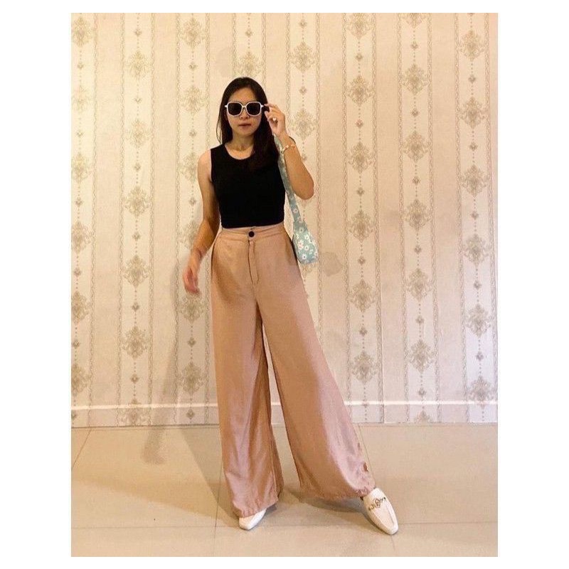 Culotte Highwaist / celana kulot crekle kancing / celana kulot wanita