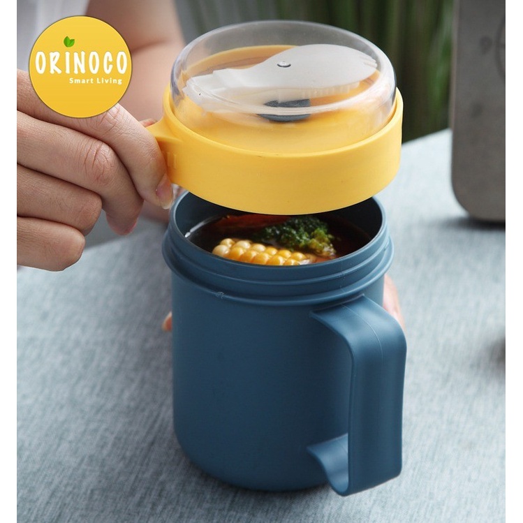 LUNCHBOX MODEL GELAS MUG SOUP ORINOCO ANTI TUMPAH FREE SENDOK