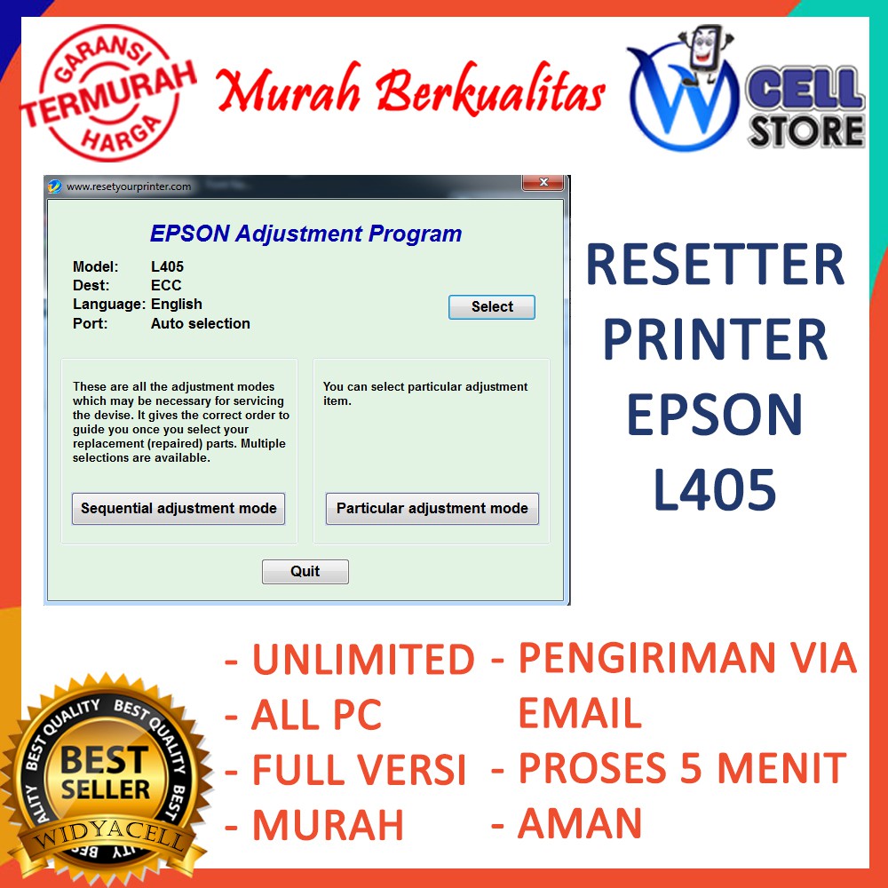 Software Resetter Printer Epson L405 Full Version Unlimited Banyak PC