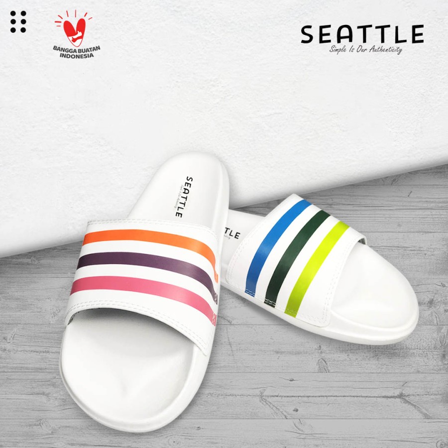 Seattle - Slippers Basic Red Black / Sandal Slop / Sandal Slide / Sandal Slip On Unisex-4