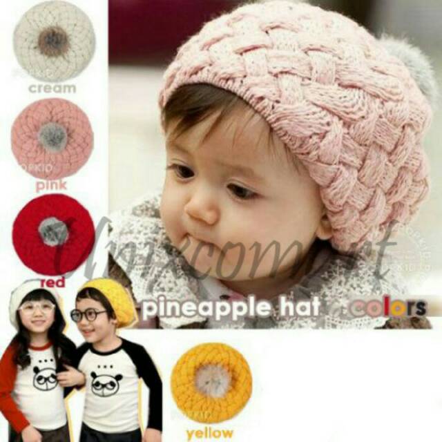 TOPI ANAK BAYI NANAS RAJUT PINEAPPLE HAT