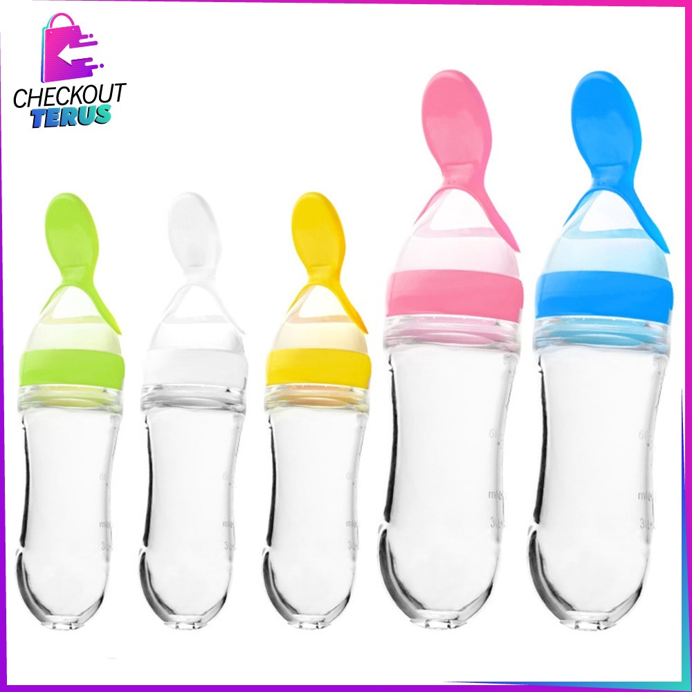 CT C49 50 Botol Sendok Makan Bayi Botol Dot Bayi Sendok Bubur MPASI Baby Spoon Feeder Food Grade Botol Sendok Makan