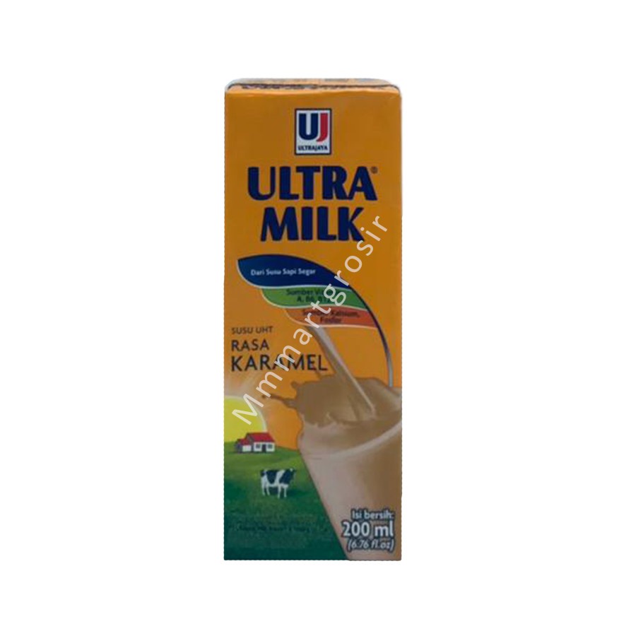 Ultramilk / susu uht / Rasa Karamel / Rasa Strawberry / Full Cream / 200ml