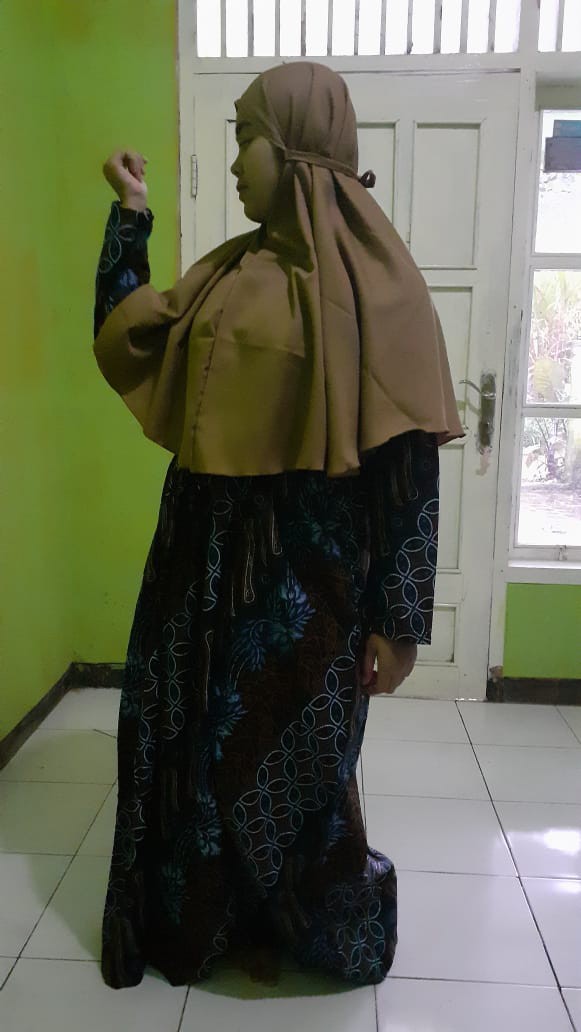 Gamis Batik Motif Seno Biru Madu Merah S.m.l.xl.xxl