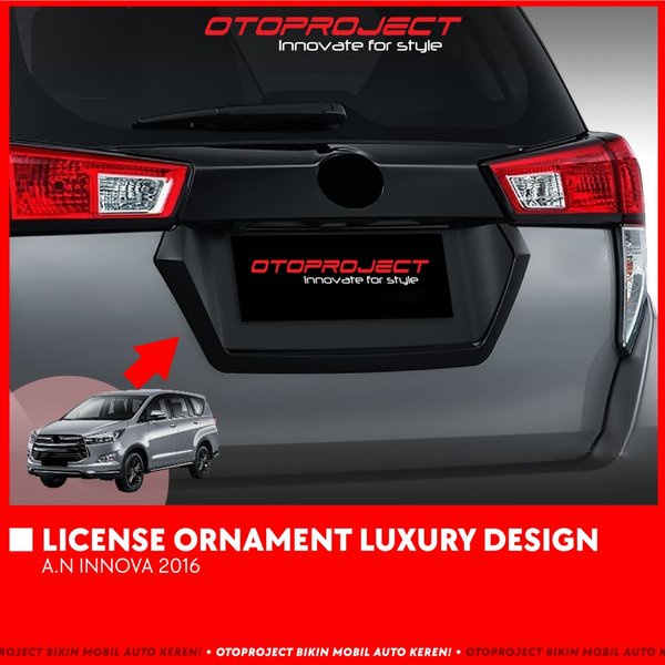 List Innova 2016 Ornament Cover Belakang Luxury Hitam