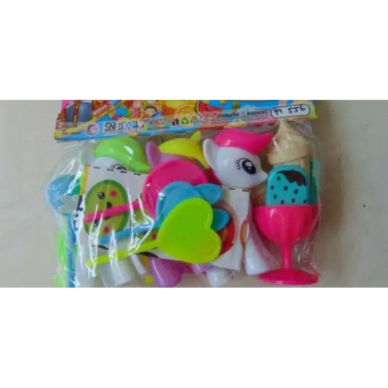 mainan kuda poni set ice cream plastik fi556