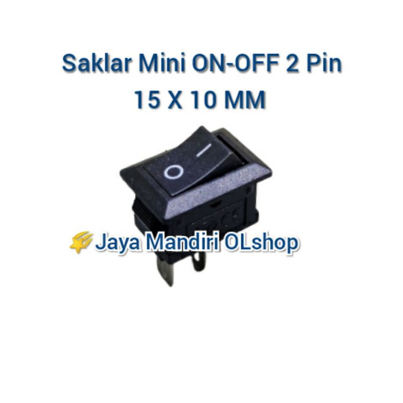 Rocker switch mini hitam 2 pin / 2 kaki