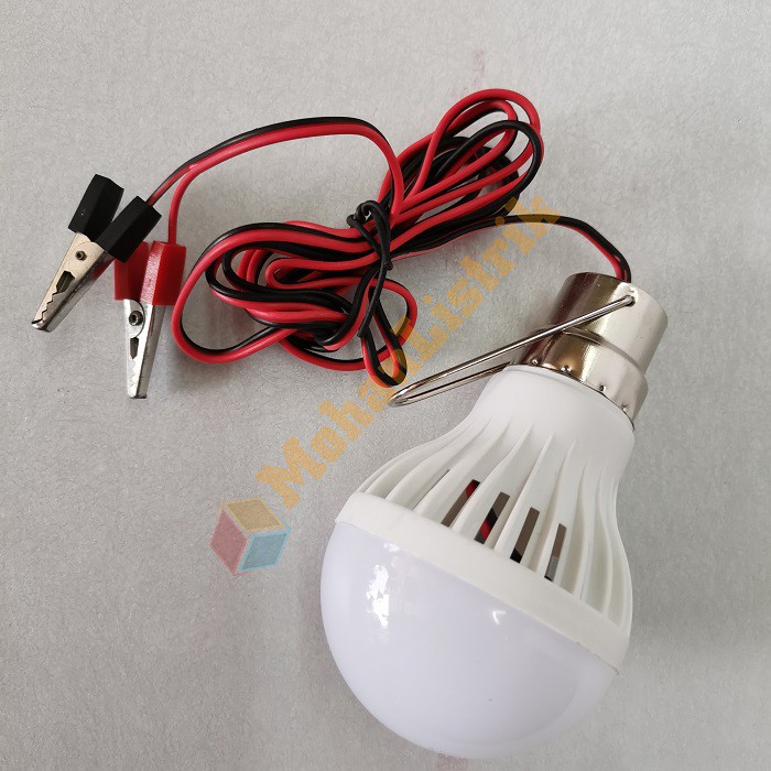 Lampu Led Bulb 5 Watt DC 12V Aki Capit Kabel