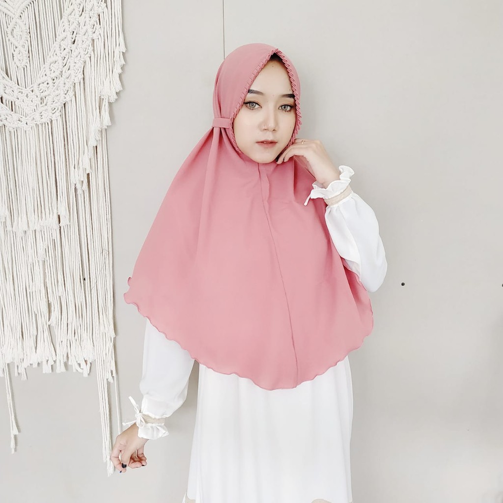 Hijab instan Sarah Lipit Jilbab Instan Bergo Sarah Lipiit Kerudung Instan Premium Diamond-SARAH DUSTYPINK