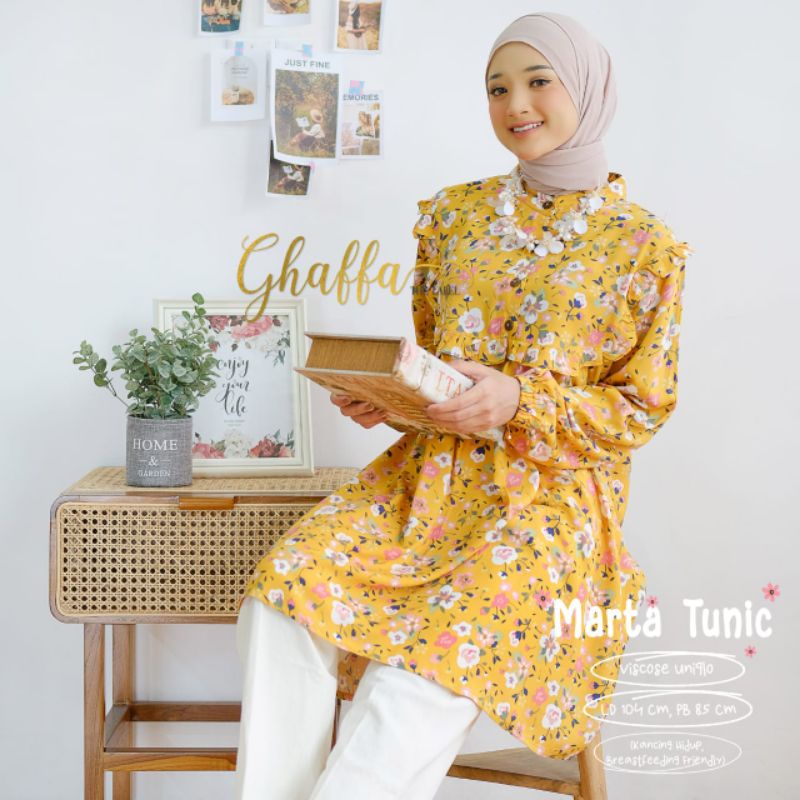 MARTA TUNIC BY GHAFFA THE LABEL (TUNIK MOTIF) Tunik wanita modern rekomended