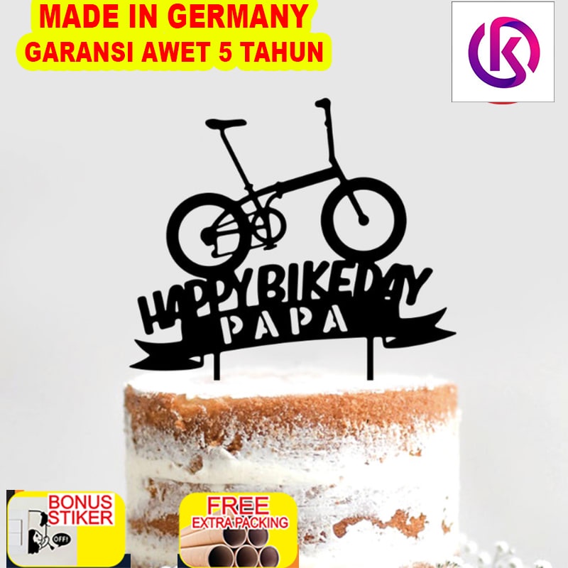 

Murah Custom Cake Topper Nama Topper Nama Akrilik Sepeda Happy Bikeday - 10cm