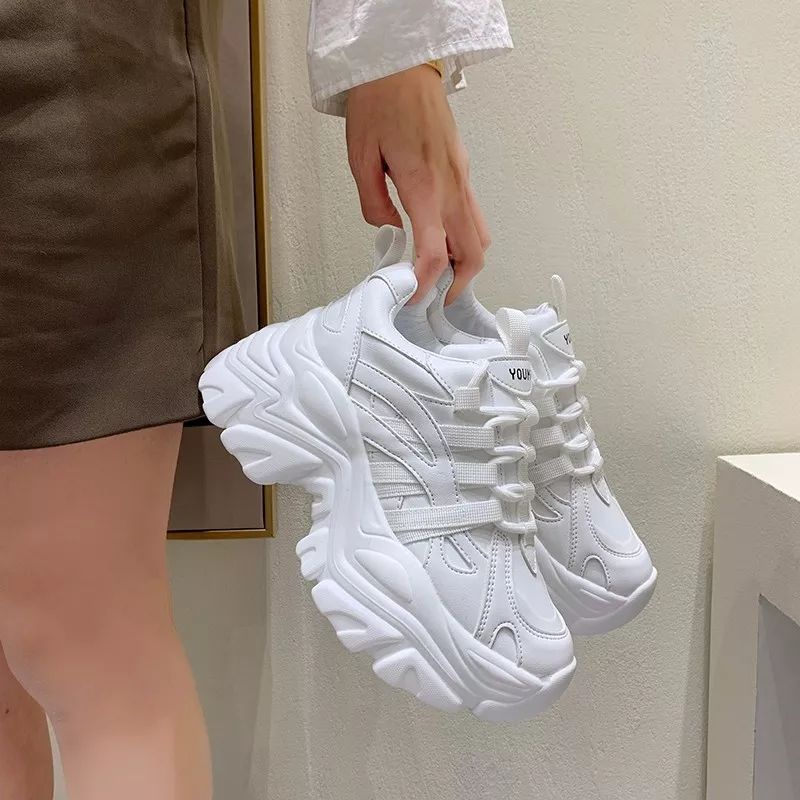 sneakers on platform