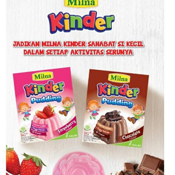 

tJ5Code Puding Milna KINDER Pudding Instant Coklat / Strawberry / Vanila 100gram O6C4 (siap Kirim)