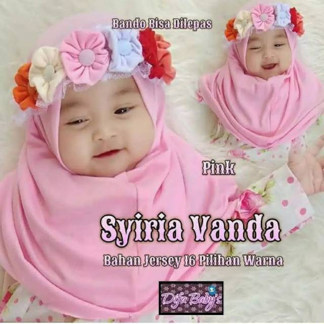 28 Jilbab Anak 0 - 3 Tahun Flower | Hijab Jersery Lembut | Turban Flower | TK - SD | Nissa Sabyan