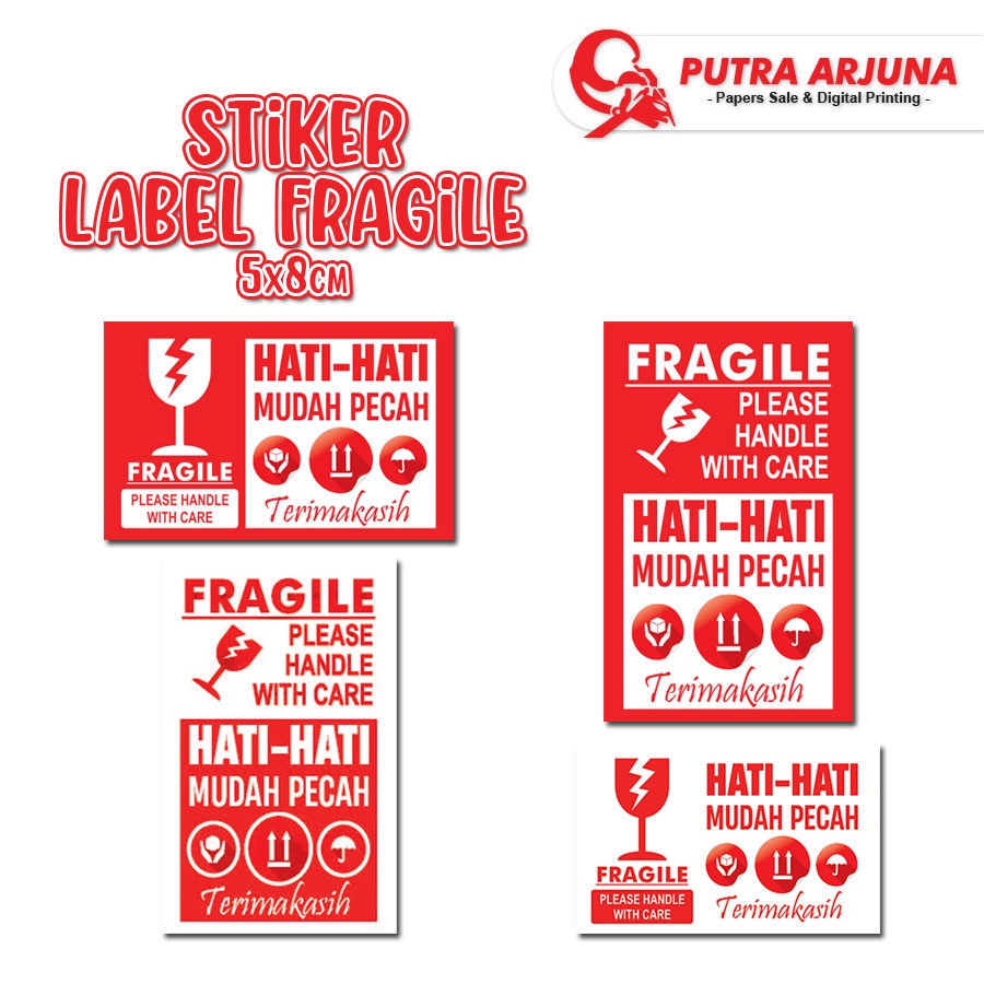 Jual Stiker Label Fragile X Cm Hati Hati Mudah Pecah Shopee Indonesia