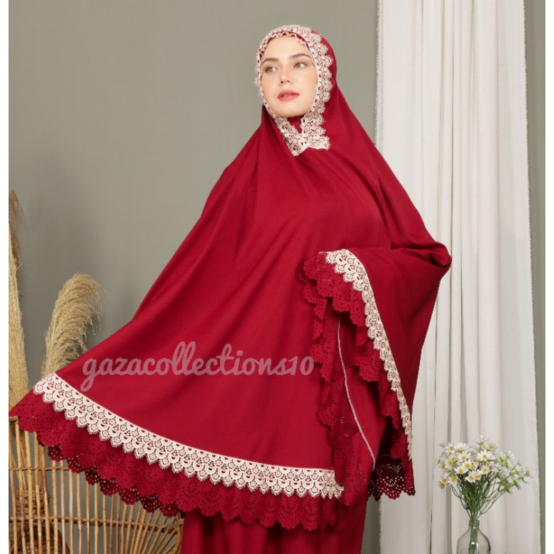 Mukena Dewasa Daily gazacollections10 Rempel Lasercut Renda Mewah Jumbo Traveling Cantik