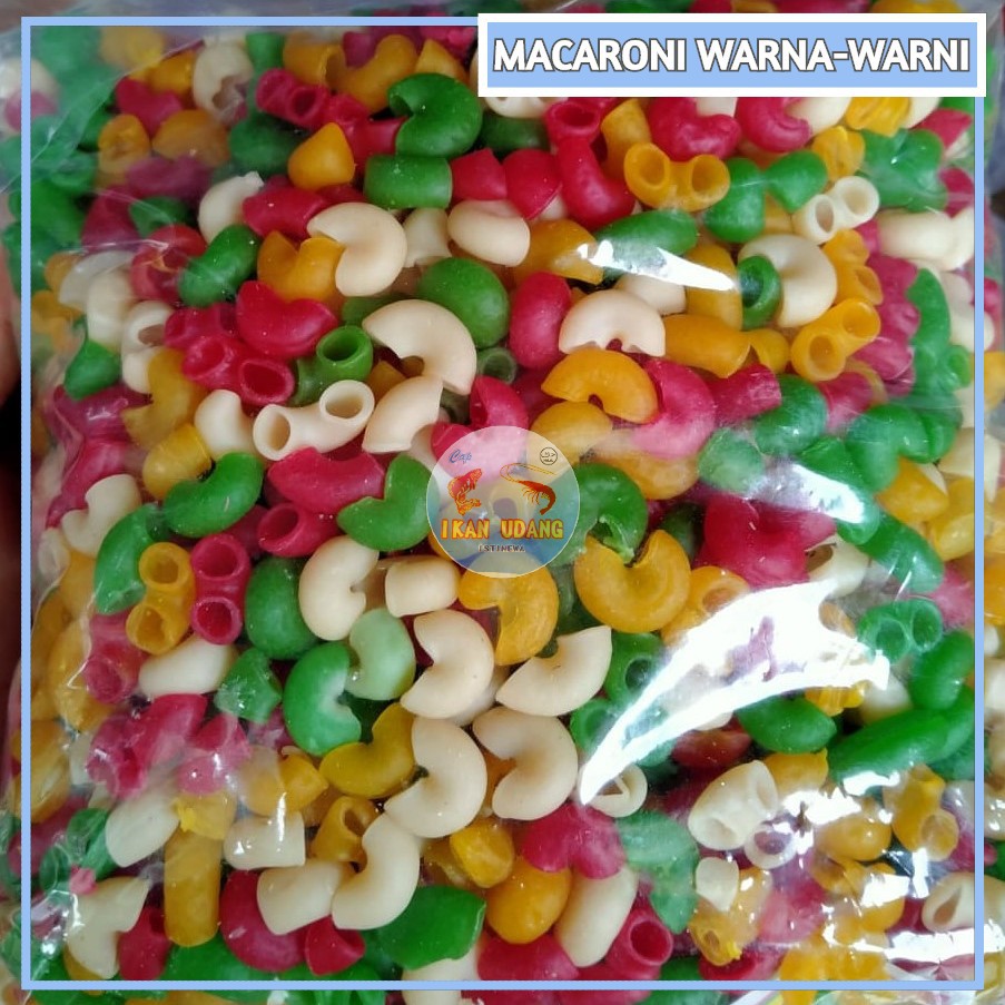 [ 1kg ] Kerupuk / Krupuk Mentah / Krecek Macaroni Warna-Warni