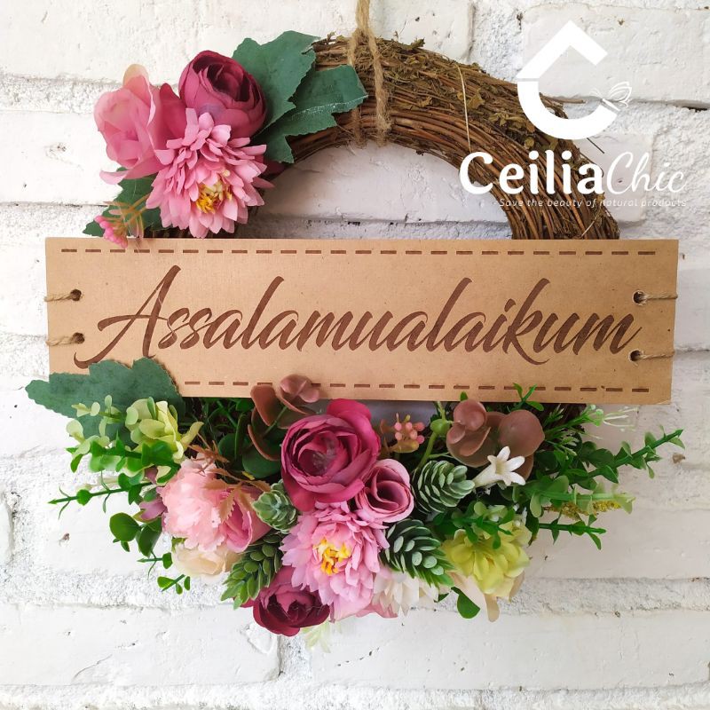 Hampers Lebaran Idul Fitri Ramadhan Wreath Flower Hiasan Dinding Pintu Wedding Gift bunga kado parse