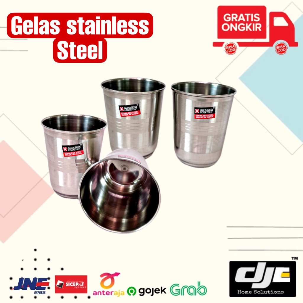 ROSH Gelas stainless 10cm / mug stainless tebal PREMIUM 10cm