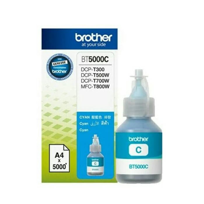 Tinta Printer print Brother Original BT5000 BT 5000 Cyan Biru DCP T300 DCP T500W DCP T7000W MFC-T800