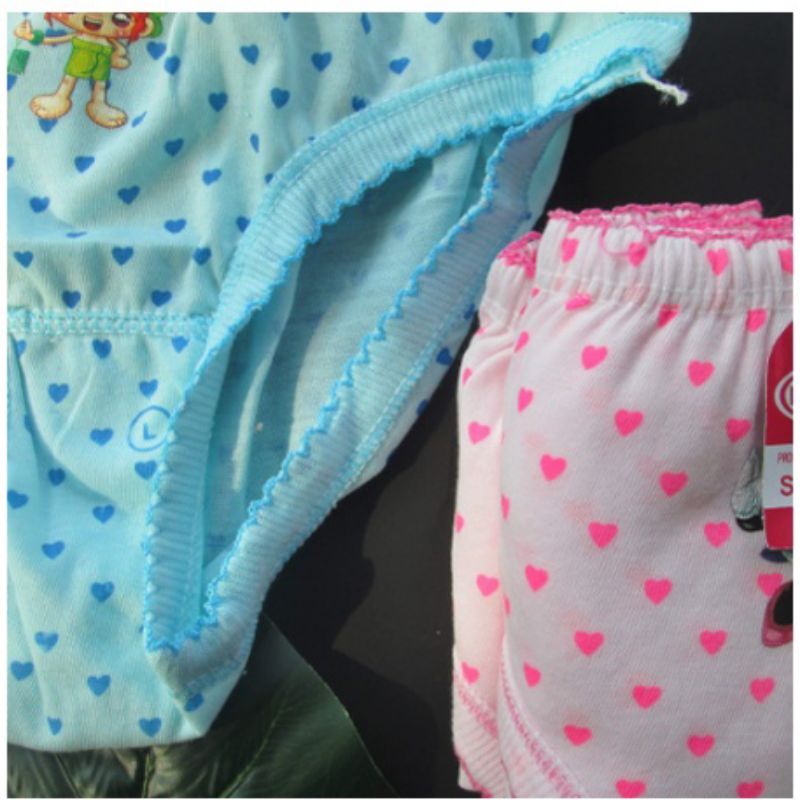 12 pcs celana dalam anak cewek karakter murah merk mirip bahan katun motif polkadot