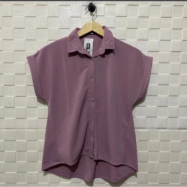 atasan kemeja wanita lengan pendek terbaru/atasan wanita lengan pendek/atasan wanita korean style/at