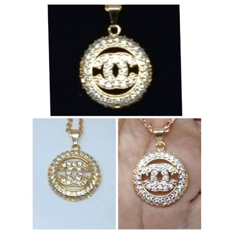 C12. kalung xuping wanita lapis emas dgn mata zircon 45 cm