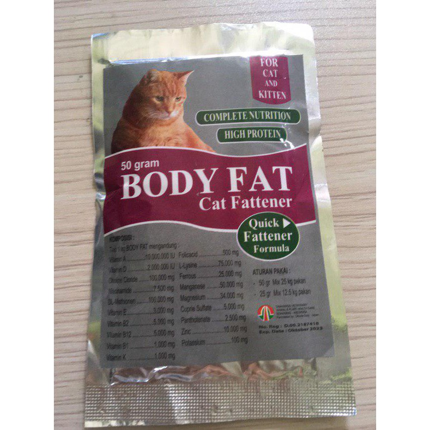 BODY FAT 50gr Cat Fattener  Penggemuk Kucing Shopee Indonesia