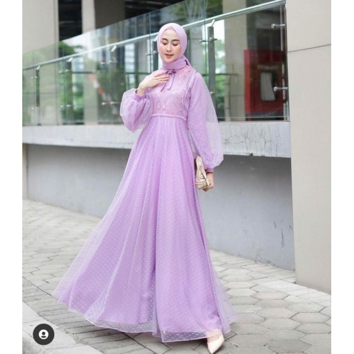 Gamis Brukat Wanita Terbaru 2021 2022 Baju Wanita Kondangan Mewah Elegan Gaun Pesta Muslimah Elegan 