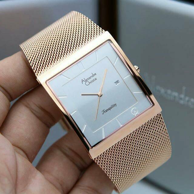 jam tangan pria Alexander Cristie ORIGINAL ac8333 rosegold