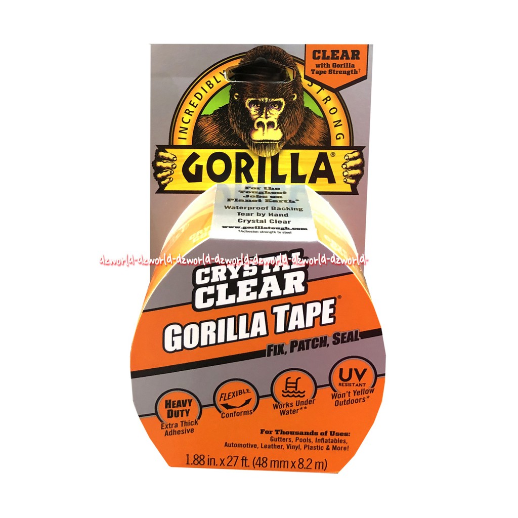 Gorilla Crystal Clear Gorilla Tape 8.2m Isolasi Bening Kuat Perekat Lakban Gorila Lakban Transparan Sangat Kuat