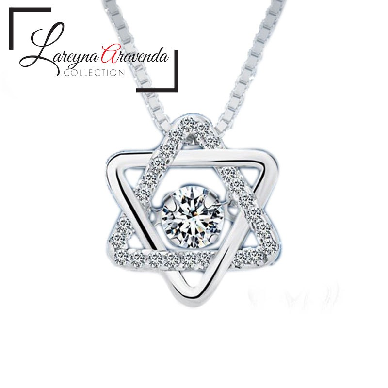 Kalung Liontin Wanita Model Double Triangle Kristal Crystal Swarovski KL074