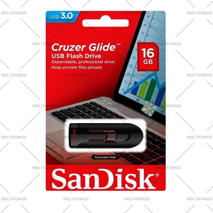 ORIGINAL SANDISK FLASHDISK 16GB CRUZER GLIDE CZ600 USB 3.0 / 16 GB