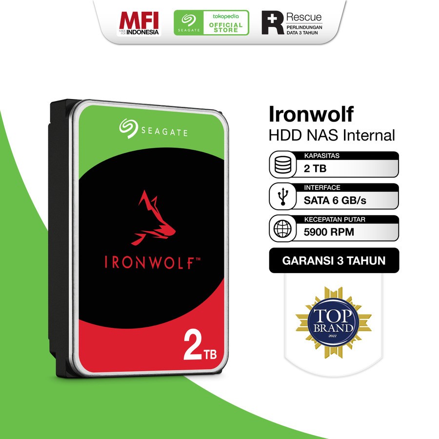Seagate IronWolf Harddisk NAS 2TB SATA